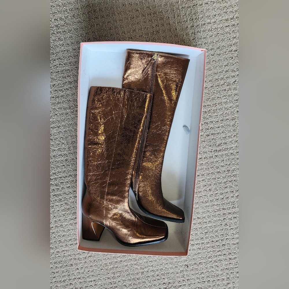 Ana Palma Metallic Bronze boots- NIB